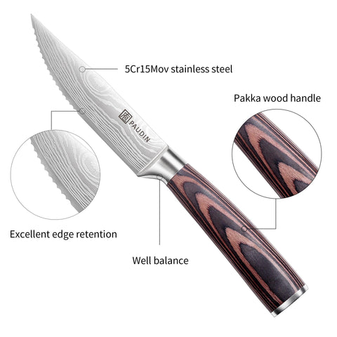 6 - PC, Ultra Sharp 5.25" Steak Knife Set - Paudin Store