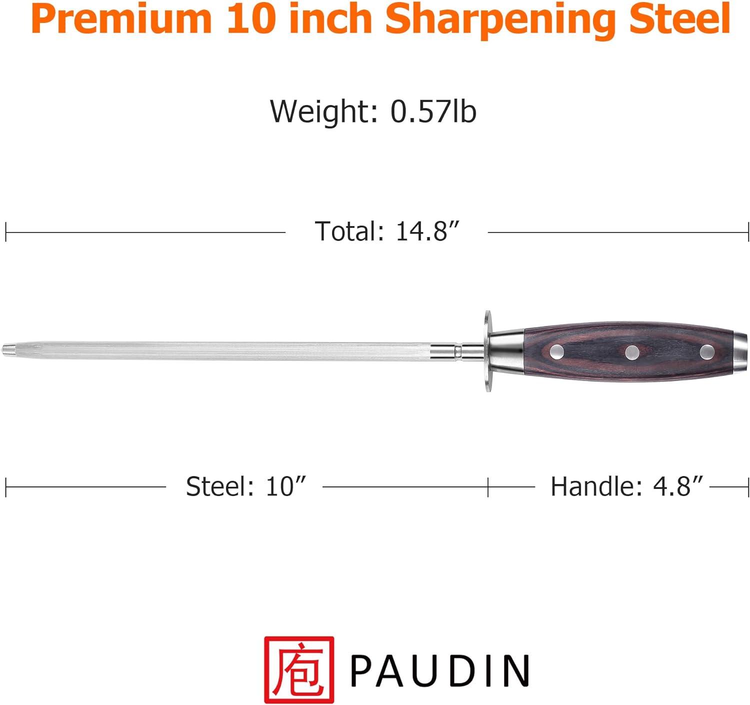 PAUDIN 10 Inch Knife Sharpener Rod - Paudin Store
