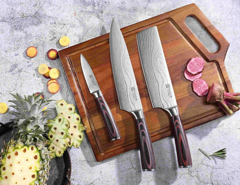 Essential Kitchen Knife Set: PAUDIN 3-Piece Collection