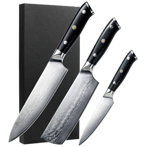 Cloud Premium 3-PC Damascus Knife Set