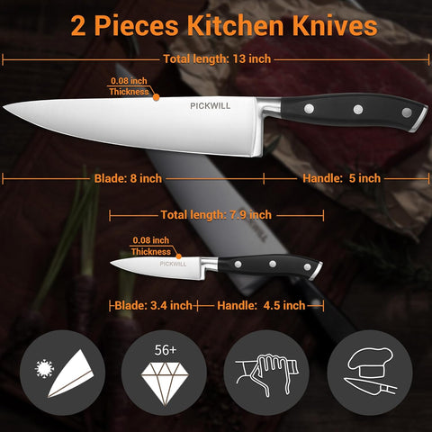 PICKWILL Professional Kitchen Knife Set 2 Pc