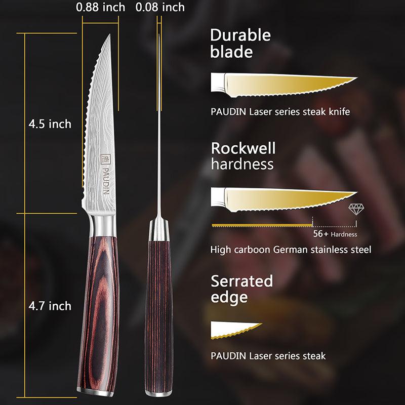 8 - PC, Ultra Sharp 4.5" Steak Knife Set - Paudin Store
