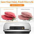 PICKWILL Effortless Vacuum Sealer 80Kpa Powerful Compression for Freshness with Starter Bags & Roll - Paudin Store