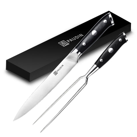 Ultra Dark Premium 8" Carving Knife and Fork Set