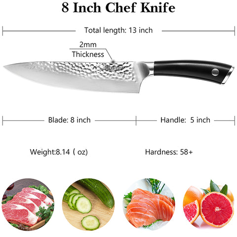 Hammered Pro 8" Chef's Knife 3-PC