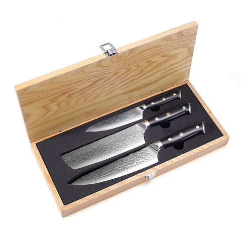 Cloud Premium 3-PC Damascus Knife Set