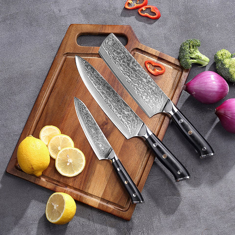 Cloud Premium 3-PC Damascus Knife Set