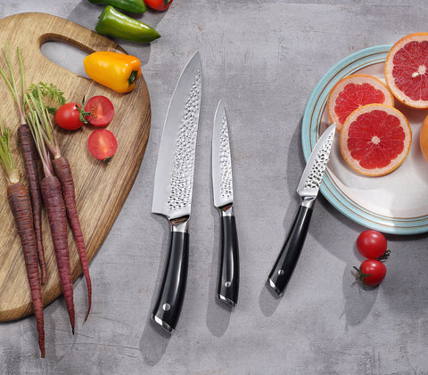 Hammered Premium 3-PC,  Chefs Knife SetS - Paudin Store