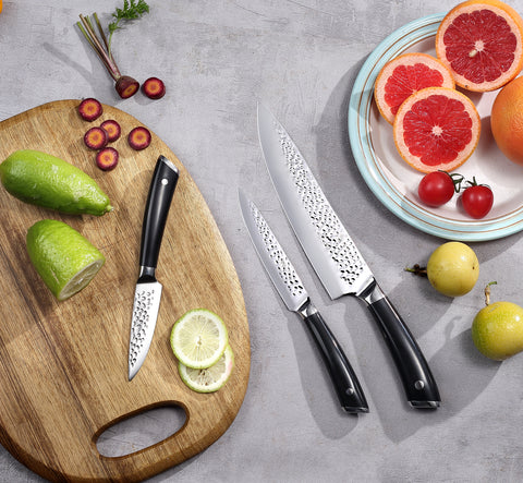 Hammered Premium 3-PC,  Chefs Knife SetS - Paudin Store