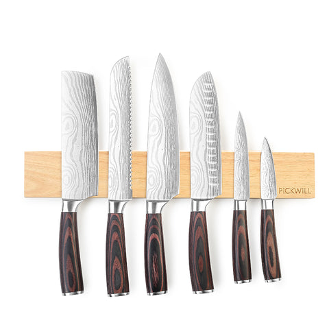 PICKWILL 16‘’ Wooden Magnetic Knife Bar