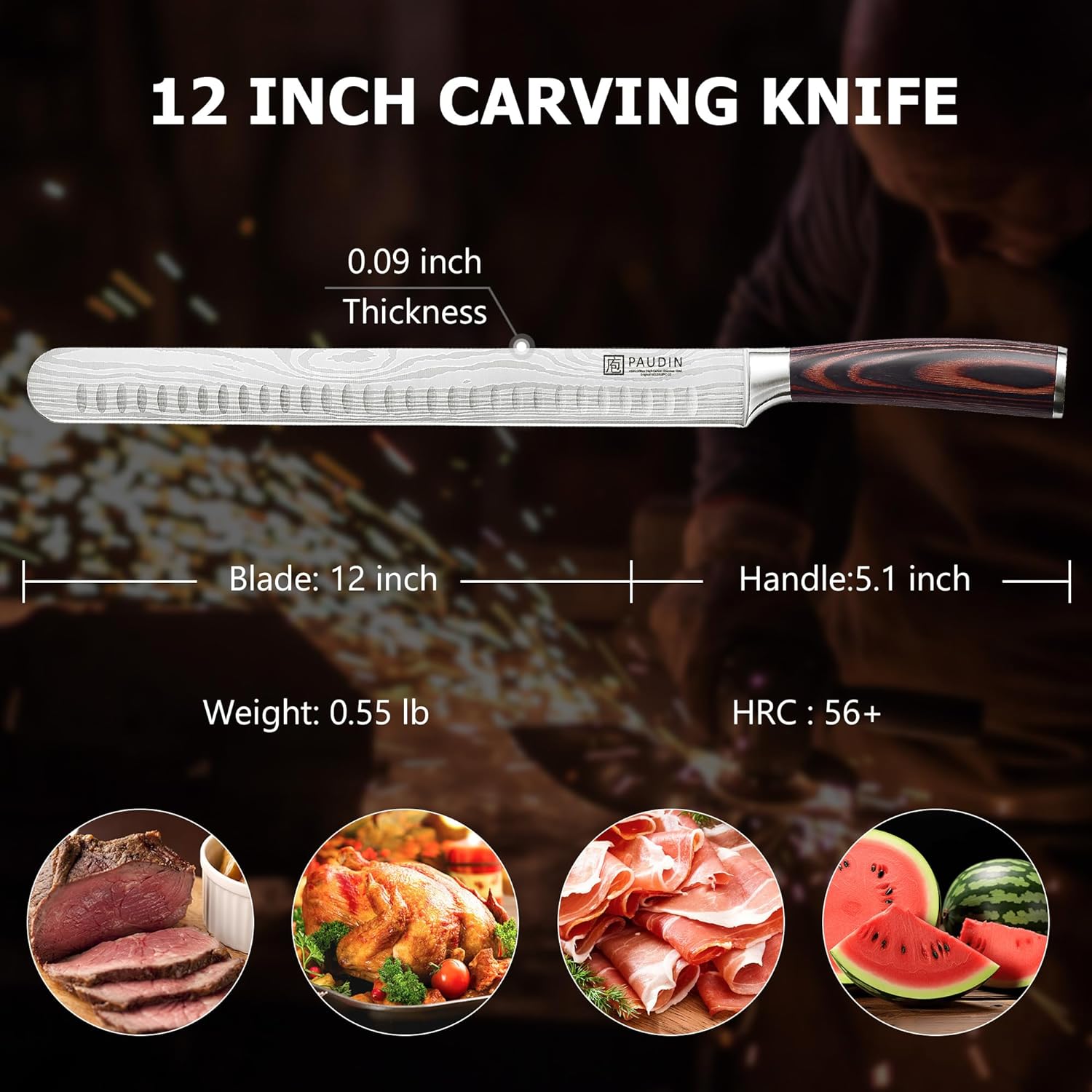 PAUDIN 12 Inch Ham knife Brisket Knife - Paudin Store