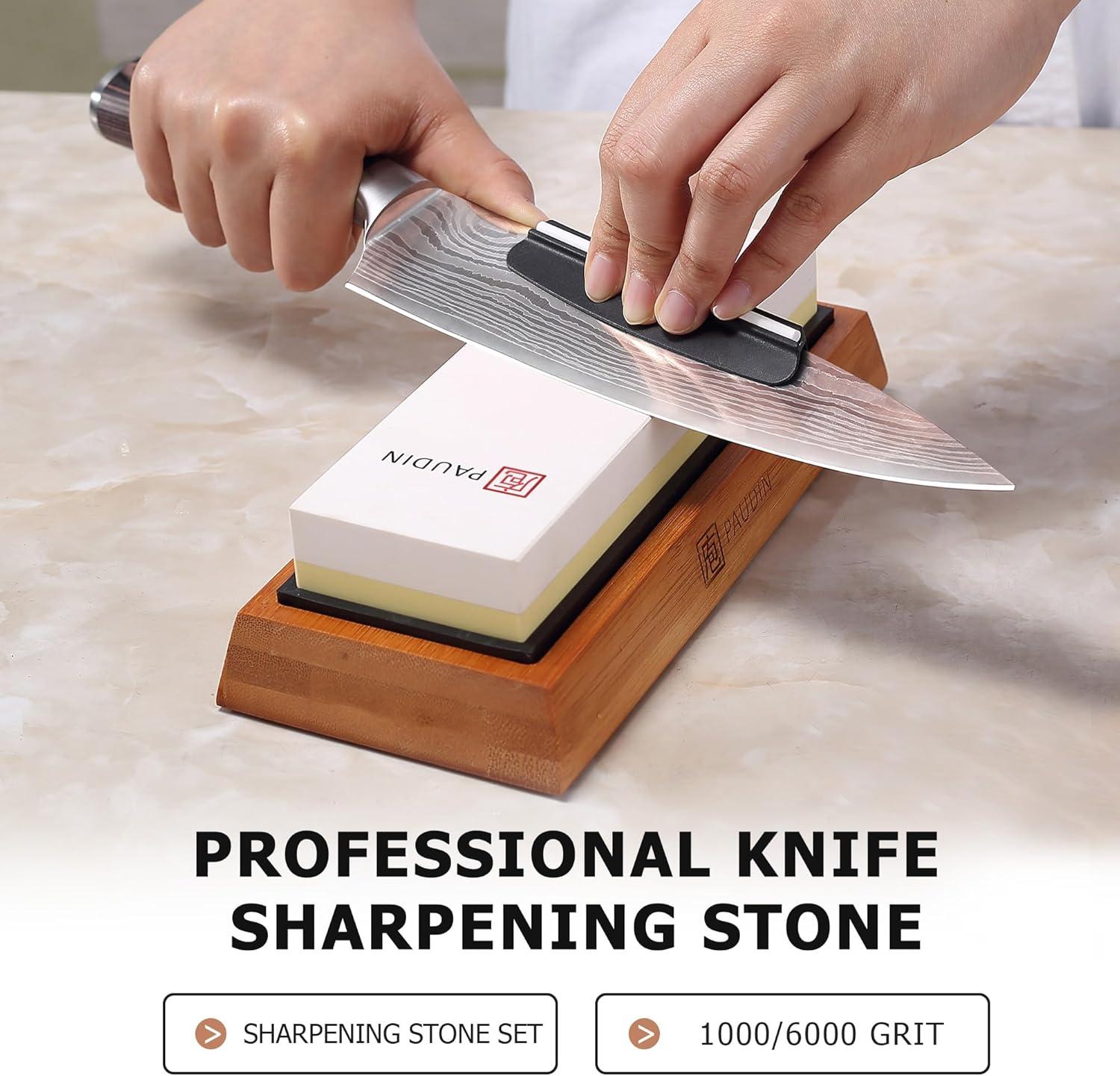 Paudin Premium Whetstone Knife Sharpener Kit - 1000/6000 Grit - Paudin Store