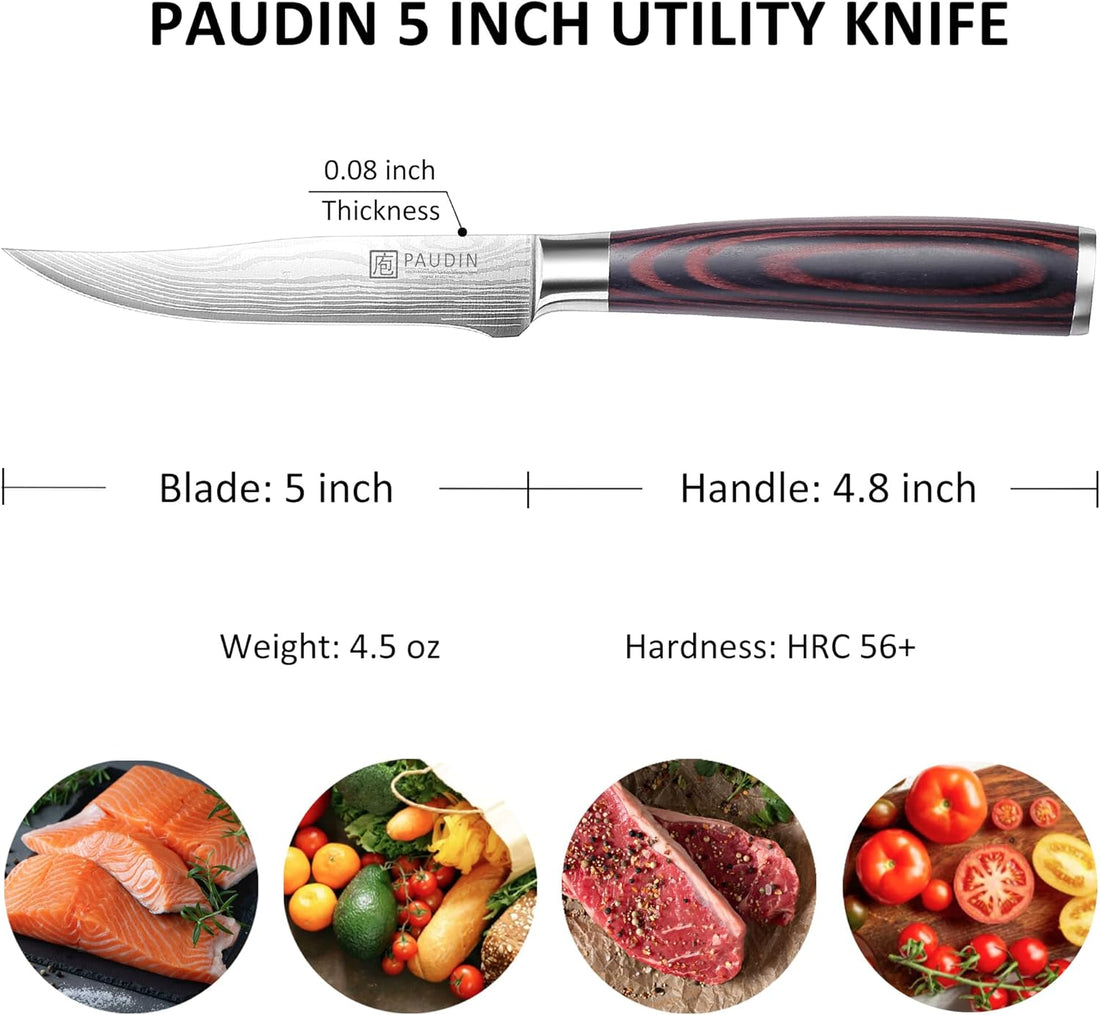 PAUDIN Universal Classic Utility Knife 5 Inch Kitchen Knife - Paudin Store